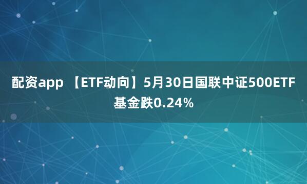 配资app 【ETF动向】5月30日国联中证500ETF基金跌0.24%